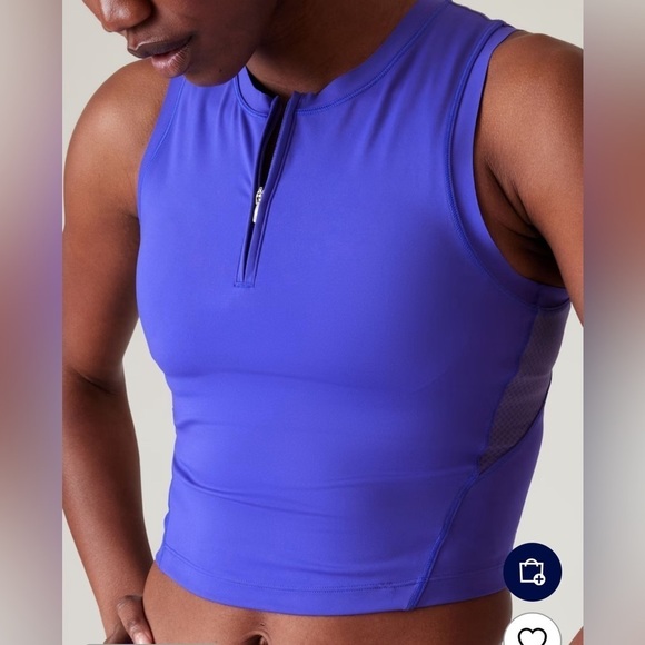 Athleta Blue Advantage Tank Sports crop top Vest blue purple size L - Picture 3 of 11